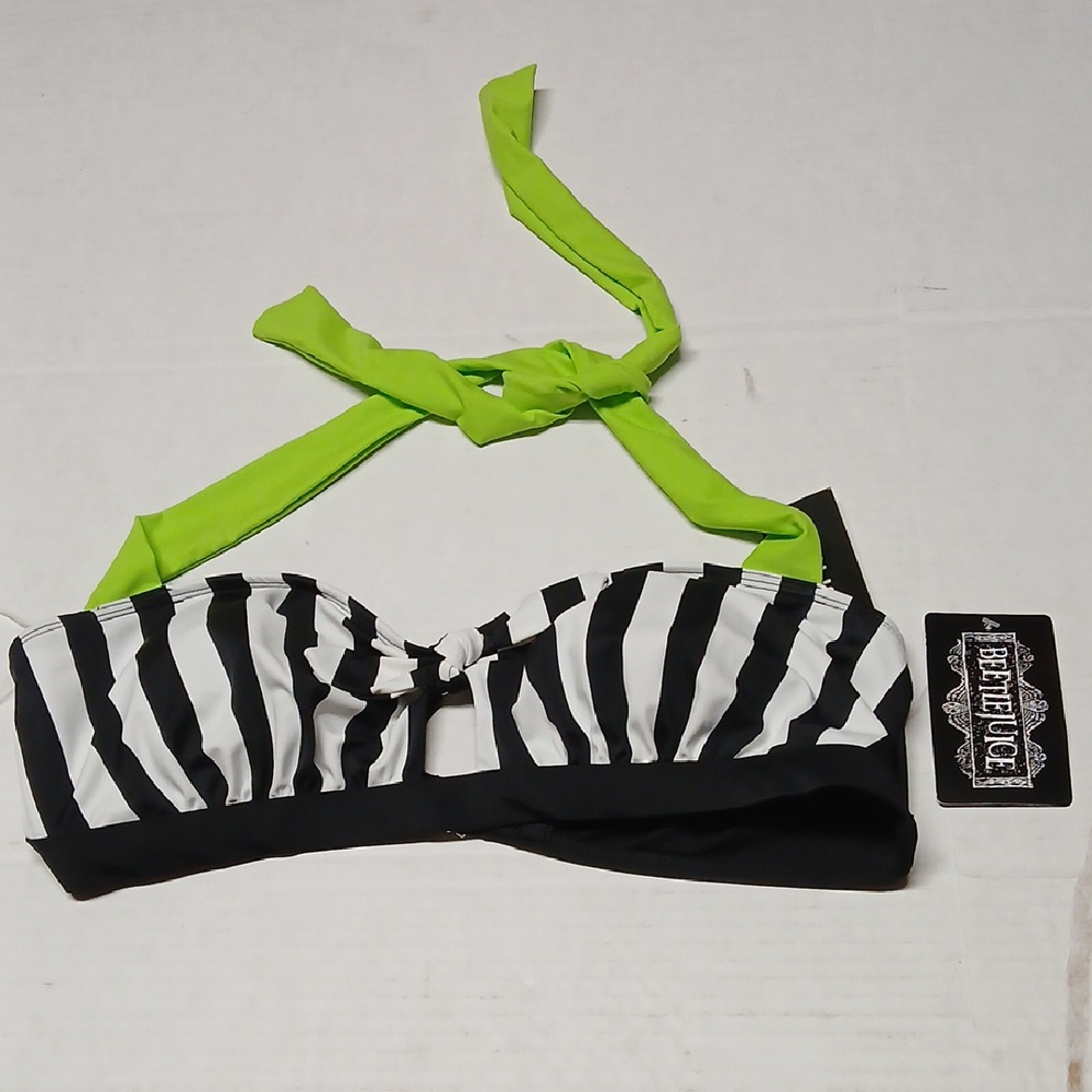 Hot Topic x Beetlejuice Halter Swim Top Size XL Official Costume Cosplay Goth
